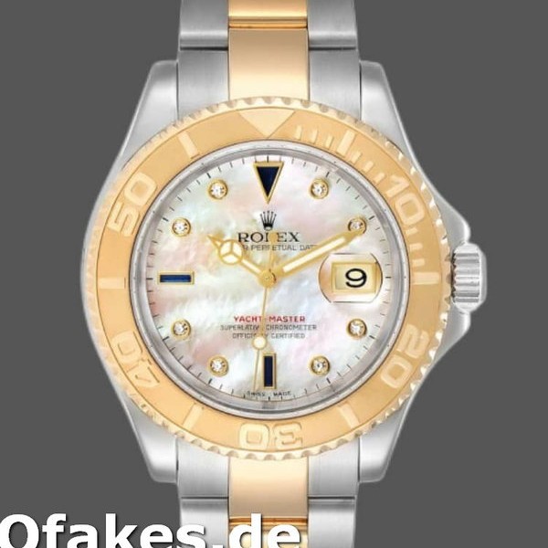 Super Clone Men's Rolex Yacht-Master 40mm Men's-16623-Steel & Yellow Gold-MOP White Dial MOP