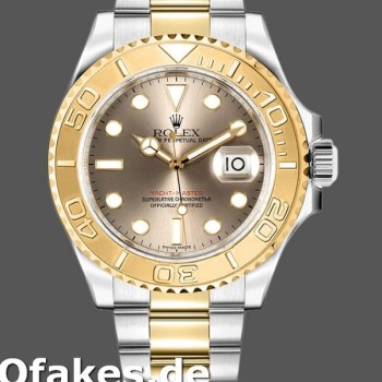 Super Clone Men's Rolex Yacht-Master 40mm Men's-16623-Steel & Yellow Gold-Rhodium Grey Dial Grey<br />