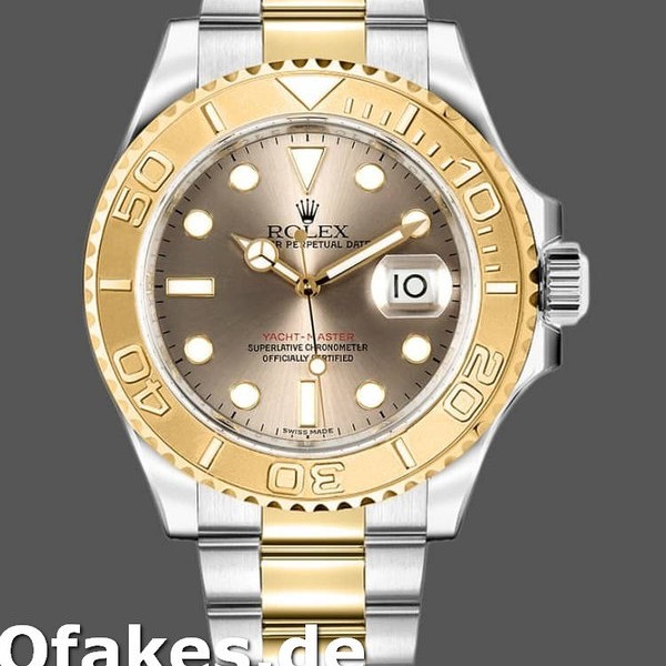 Super Clone Men's Rolex Yacht-Master 40mm Men's-16623-Steel & Yellow Gold-Rhodium Grey Dial Grey<br />