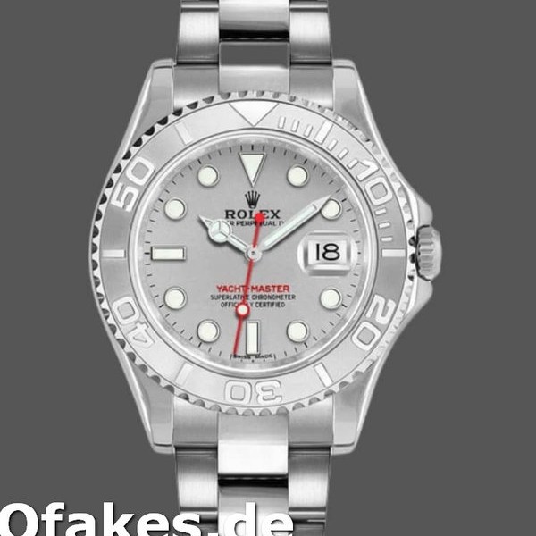 Super Clone Unisex's Rolex Yachtmaster 35mm Unisex-168622-Platinum-Stainless Steel-Silver Dial Silver