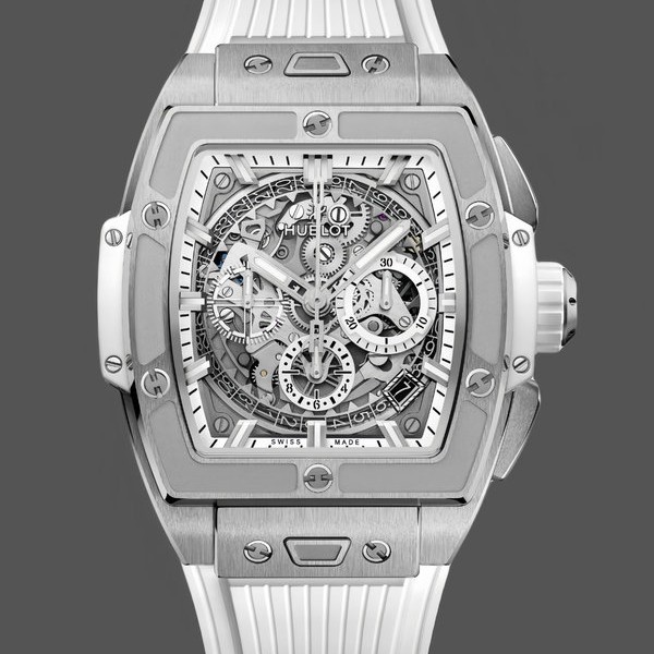 Mens Hublot Spirit of Big Bang Titanium with White Diamonds 42MM  642.NE.2010.RW Skeleton Dial Replica Watch Image